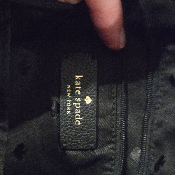 Kate Spade Black Pebbled Leather Bag with Striped Strap - Picture 4 of 6